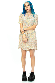 Vintage Y2K Butterscotch Floral Dress