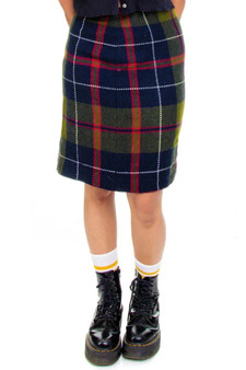 Vintage 90's Grunge Plaid Wool Skirt