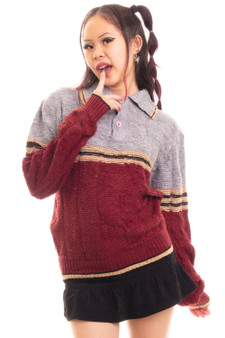 Vintage 70's Striped Pull-Over Sweater