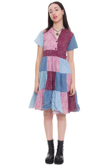 Vintage 80's Patchwork Baby Doll Dress