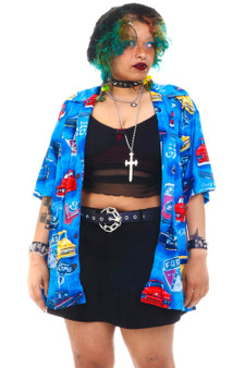 Vintage 90's Ford Cars Button Up Shirt - OSFM
