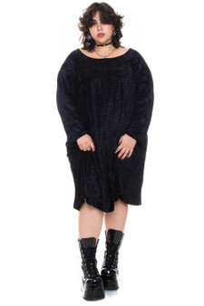 Vintage 90's Black Velvet Mini Dress 1