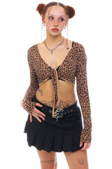 Vintage Y2K Rawr! Cheetah Tie Top