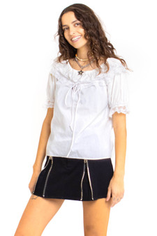 Vintage 70's White Lace Cotton Blouse