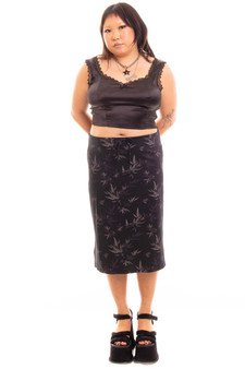 Vintage 90's Stretchy Bamboo Draw String Midi Skirt