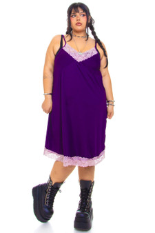 Vintage Y2K Purple Lace Slip Dress