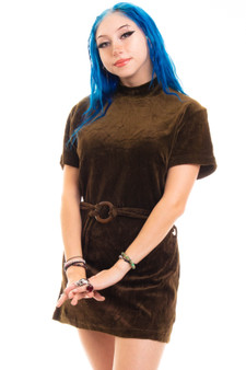 Vintage 90's does 60's Deep Olive Mini Dress