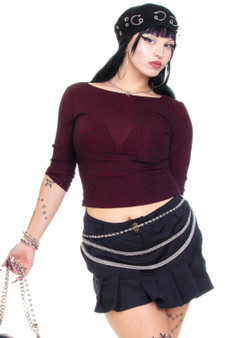 Vintage 90's Brown Long-Sleeve Top