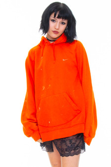 Vintage 90's Faded Painted Orange Nike Hoodie