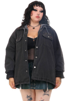 Vintage Y2K Dickies Snap Hooded Denim Lined Jacket