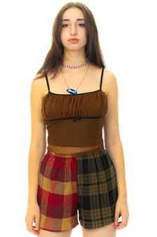 Vintage Reworked Plaid Patchwork Shorts 4