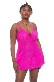Vintage 90's Hot Pink Fantasy Slip Dress