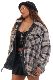 Vintage Y2K Dickies Snap Hooded Flannel Jacket 1