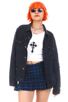 Vintage Y2K Levi's Black Denim Distressed Jacket