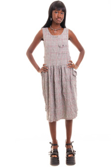 Vintage 90's Checkered Plaid Pinafore Dress