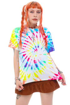 Vintage Y2K Rainbow Tie-Dye T-shirt 2
