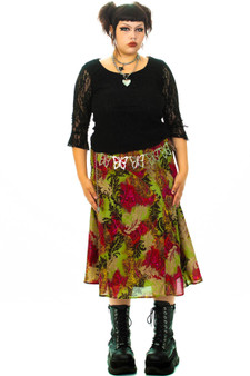 Vintage 90's Filigree Floral Maxi Skirt