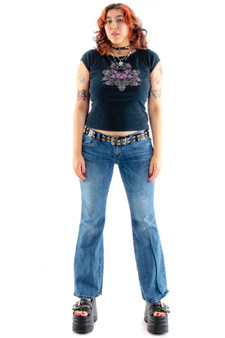 Vintage Y2K ReRock Low Rise Flared Denim Jeans