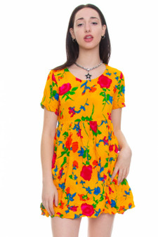 Vintage 90's Primary Floral Babydoll Dress
