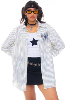 Vintage 90's Patroncito Pinstripe Button Up 1