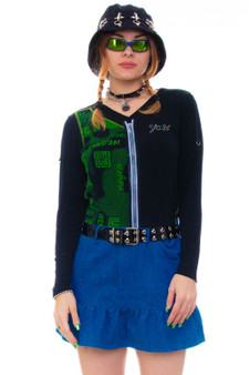 Vintage Y2K Cyber Zip Up Long-Sleeve