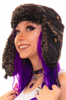 Vintage Y2K Fuzzy "Keep Your Trap Shut" Trapper Hat