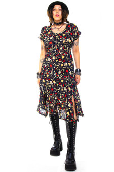 Vintage 90's Sheer Floral Maxi Dress 1