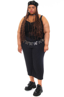 Vintage 90's Pink & Black Stretchy Pinstripe Pants