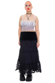 Vintage 90's Black Witchy Maxi Skirt