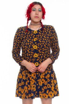 Vintage 80's Sunflower Mini Dress