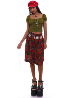 Vintage 90's Red Paisley Skirt