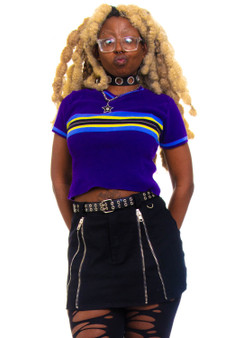 Vintage 90's Purple Striped Sweater Top
