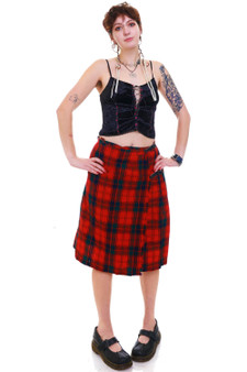 Vintage 70's Scottish Plaid Wool Skirt