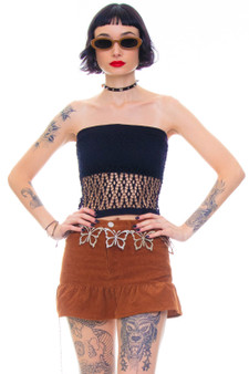 Vintage 90's Rave Black Fishnet Top