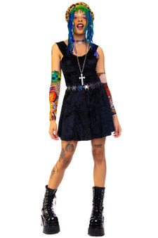 Vintage 90's Black Velvet Mini Dress