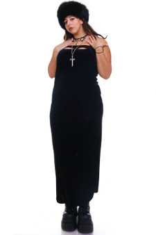 Vintage 90's Black Velvet Maxi Dress