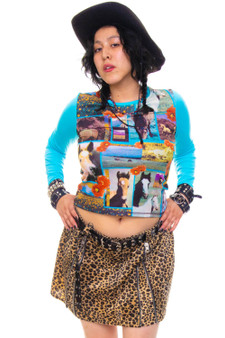 Vintage Y2K Digital Collage Horse Long-Sleeve