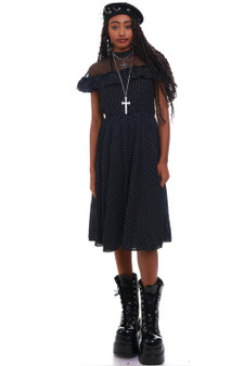 Vintage 70's Polka Dot Frilly Dress