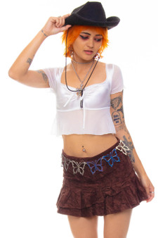 Vintage Y2K OG Delia*s Corduroy Ruffle Mini Skirt