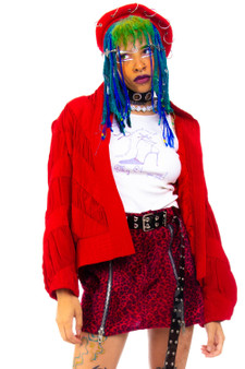 Vintage 80's Red Ruching Jacket