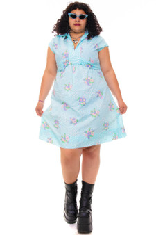 Vintage 70's Polka Dot Bouquet Dress