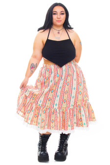 Vintage 90's Western Ruffle Skirt