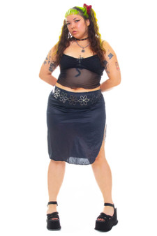 Vintage 80's Black Slip Skirt