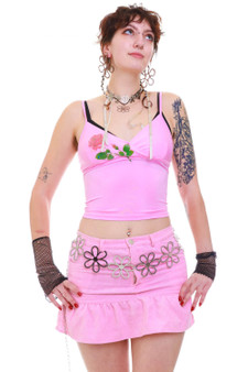 Vintage Y2K Beaded Rose Tank Top