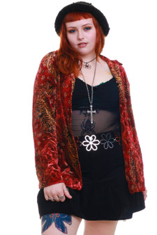 Vintage 90's Velvet Mixed Print Long Sleeve