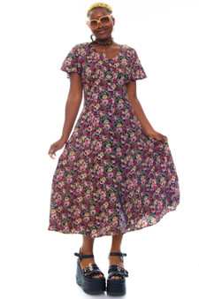 Vintage 90's Sweet Floral ButtonMaxi Dress