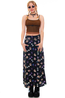 Vintage 90's Slinky Floral Maxi Skirt