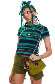 Vintage 90's Teal Striped Top