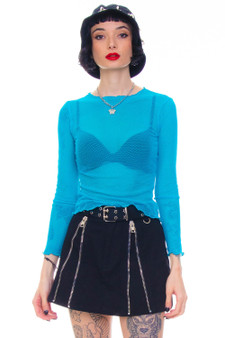 Vintage 90's Electric Blue Fishnet Top