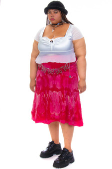 Vintage 90's Pink Tie-Dye Maxi Skirt